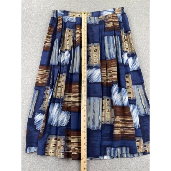 Vintage Y2K 90s Sag Harbor Maxi Skirt Large Blue Brown Geometric Funky Abstract - Picture 5 of 16